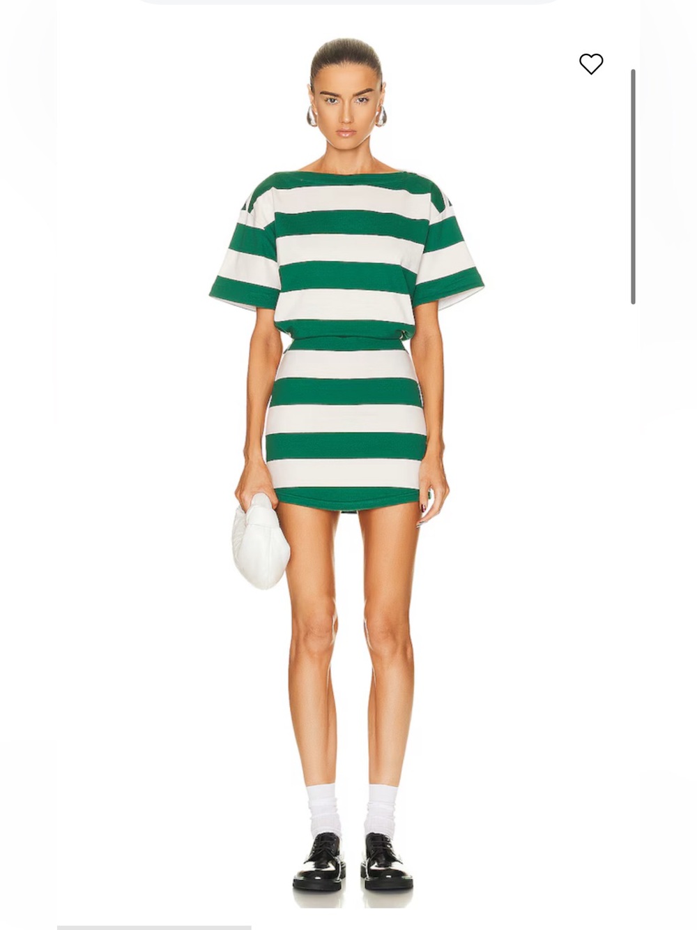 Helsa Striped Rugby Green & White Mini Dress